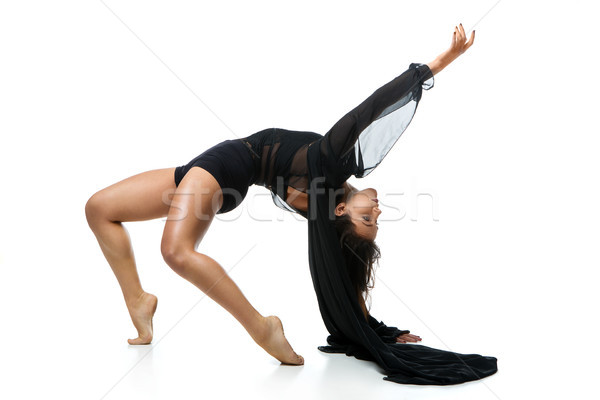 Foto stock: Belo · moderno · dançarina · menina · mulher · jovem · preto