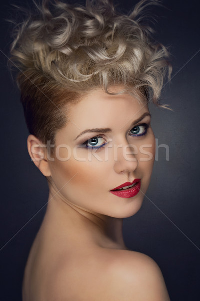 Stockfoto: Mooi · meisje · portret · mooie · jonge · vrouw · heldere