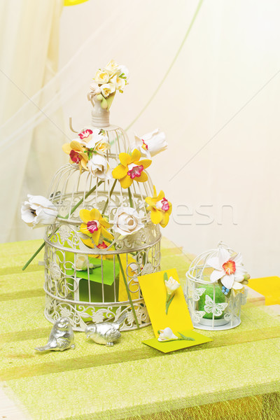 Сток-фото: свадьба · цветок · украшение · набор · два · цветы