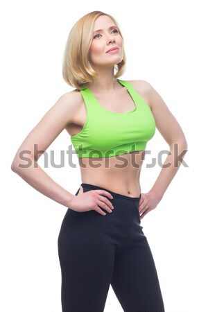 Belle sport exercice âge moyen blond Photo stock © svetography
