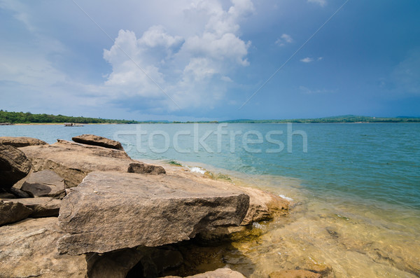 Su gökyüzü rezervuar bahar doğa mavi Stok fotoğraf © sweetcrisis