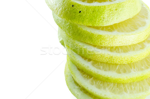 Zitronenscheibe weiß Obst Zitrone Kalk Stock foto © sweetcrisis