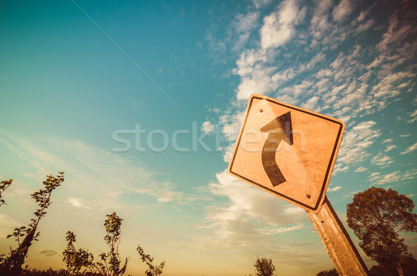 Stock foto: Drehen · Symbol · Himmel · Landschaft · Zeichen · blau