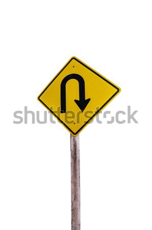 U-turn symbol Road in rustic city isolated Stock photo © sweetcrisis