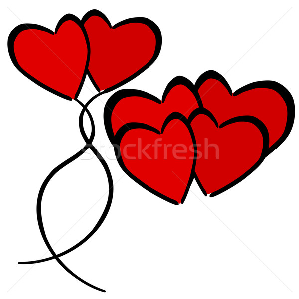 Rot Herz Illustration Liebe Zeichnung glücklich Stock foto © sweetcrisis
