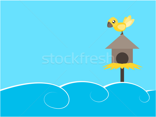 Bird on the water illustration Stock photo © sweetcrisis