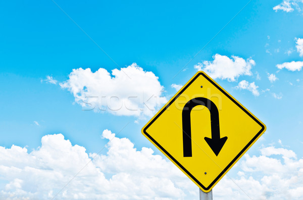 u-turn symbol and blue sky Stock photo © sweetcrisis