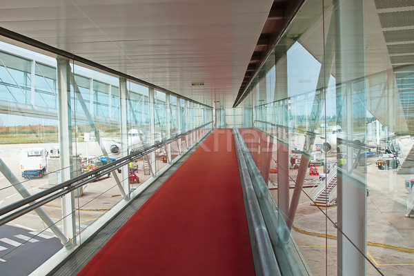 Stock foto: Eingang · Flughafen · Flugzeug · modernen · Straße · Stadt
