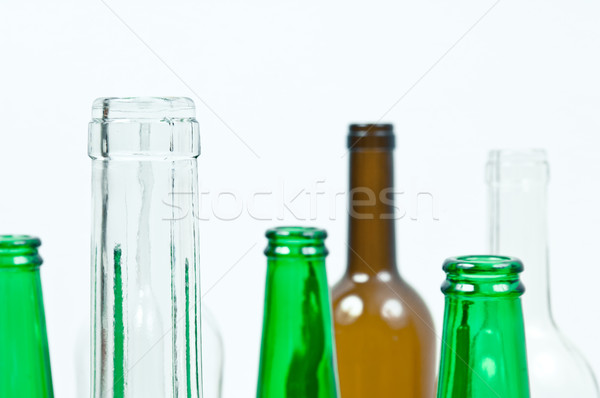 Glass bottles of mixed colors including green, clear white, brow Stock photo © szabiphotography
