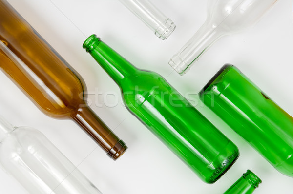 Glass bottles of mixed colors including green, clear white, brow Stock photo © szabiphotography