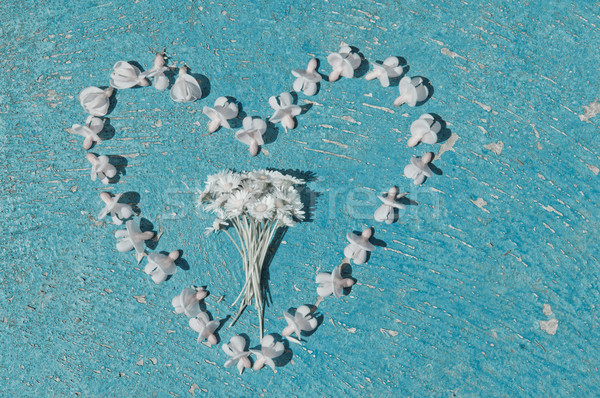 心臓の形態 花 古い テクスチャ 光 水色 ストックフォト © szabiphotography