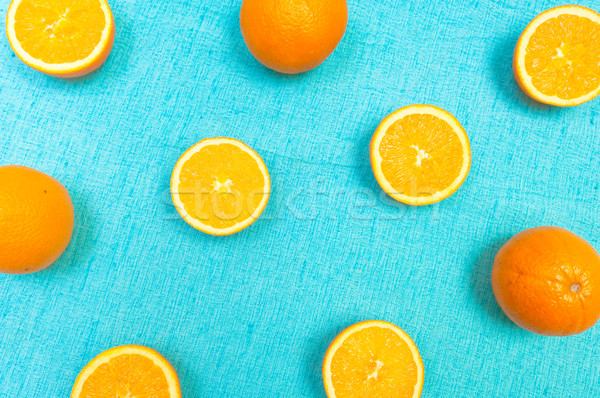 Naranja limón cítricos patrón azul claro luz Foto stock © szabiphotography