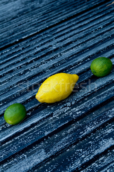 Surowy czarny tle cytryny wapno Zdjęcia stock © szabiphotography