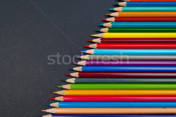 Color pencils isolated on black background close up Stock photo © szabiphotography