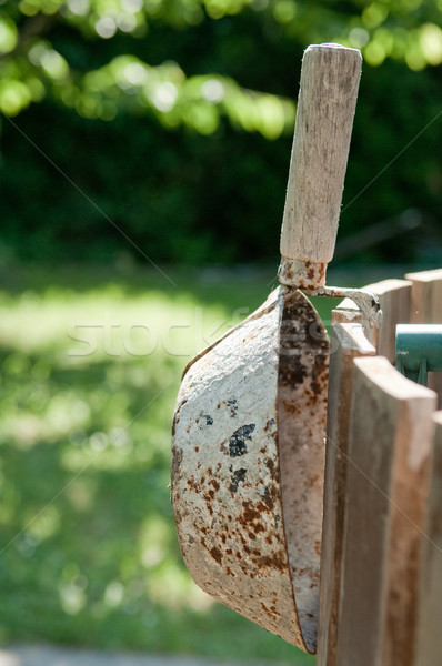 Dirty, rusty mortar hand tools trowel Stock photo © szabiphotography