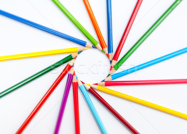 Kolor ołówki odizolowany biały wzór Zdjęcia stock © szabiphotography