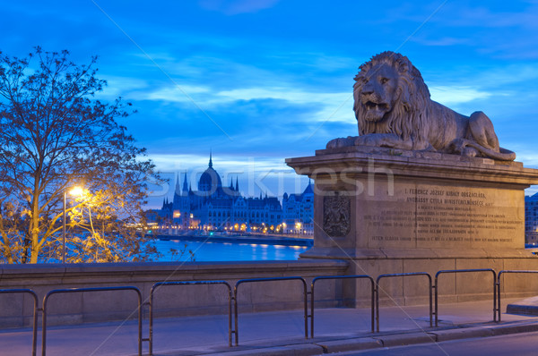 Stock photo: Early morning view of Parliament from Chain Bridge