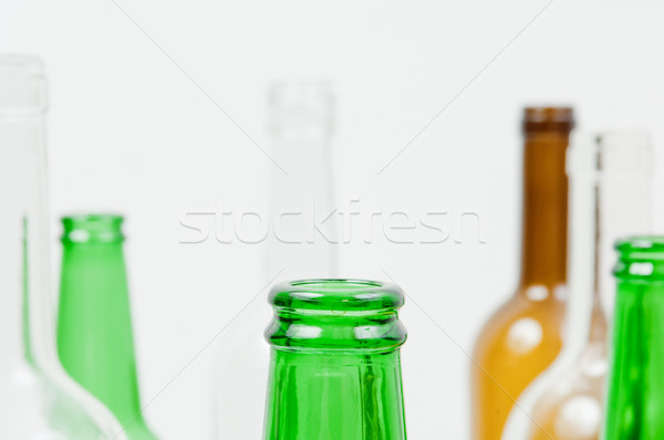 Szkła butelek mieszany kolory zielone biały Zdjęcia stock © szabiphotography