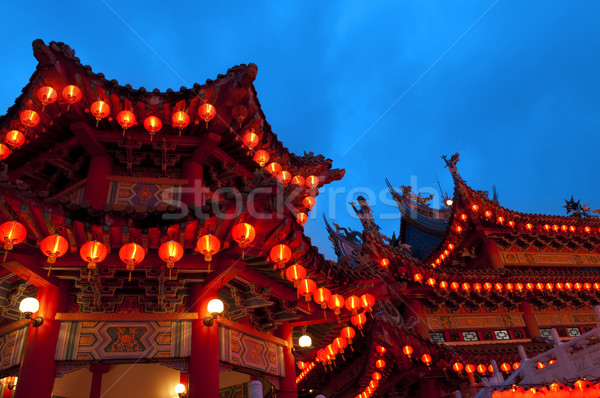 Tempel Rood chinese lantaarns display Stockfoto © szefei