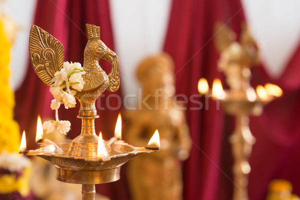 インド 石油ランプ 金属 伝統的な 宗教 ストックフォト © szefei