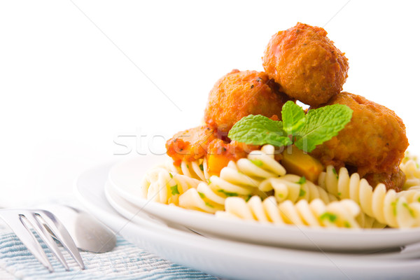 Fusilli Meatball Stock photo © szefei