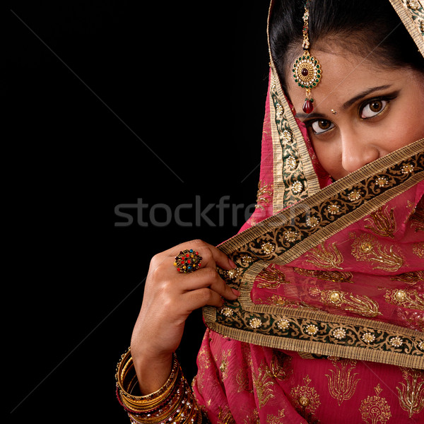 Mystery young Indian female Stock photo © szefei