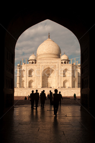 Taj Mahal porta arco ver entrada amor Foto stock © szefei