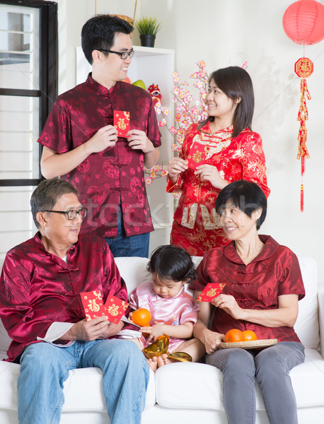 Asian groet viering gelukkig generaties Stockfoto © szefei