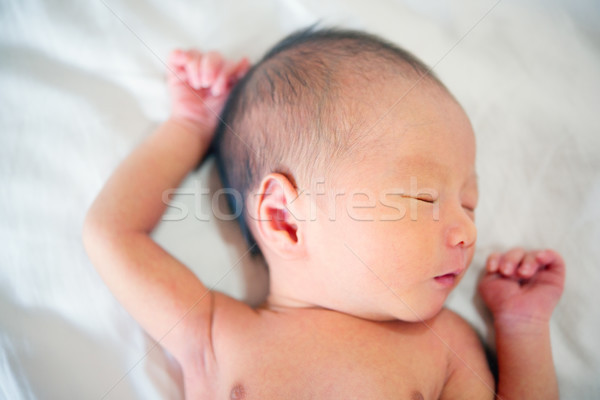 Asian newborn baby sleeping Stock photo © szefei