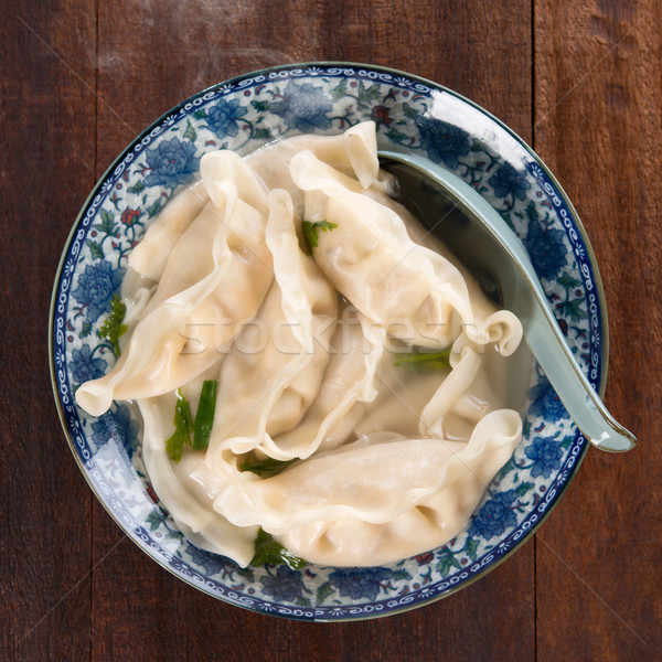 Top view dumplings soup  Stock photo © szefei