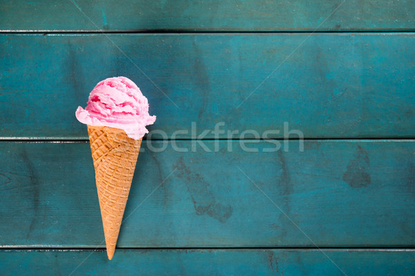 Strawberry ice cream in blue Stock photo © szefei