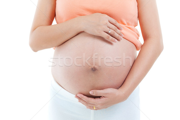 Seven months pregnancy Stock photo © szefei