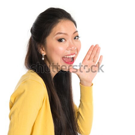Asian woman shouting Stock photo © szefei