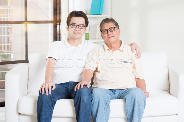 Senior father and son  Stock photo © szefei