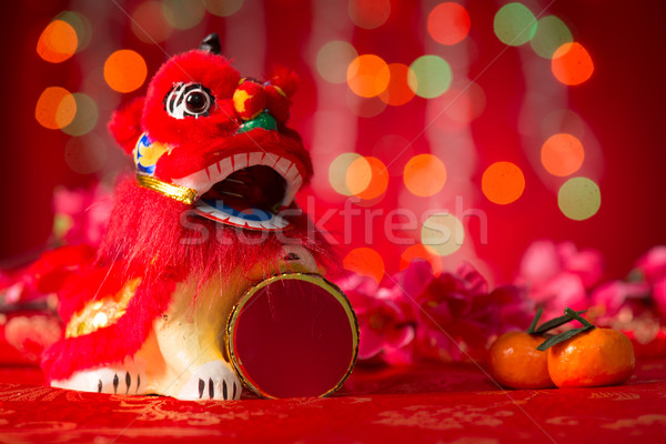 Chinese New Year objects miniature dancing lion Stock photo © szefei