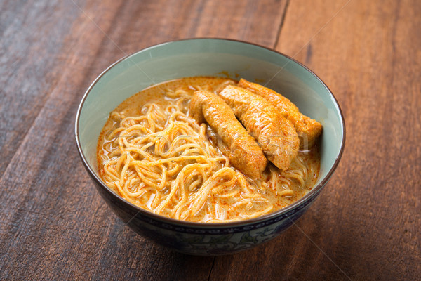 Spicy Curry Laksa Noodles Asian food Stock photo © szefei