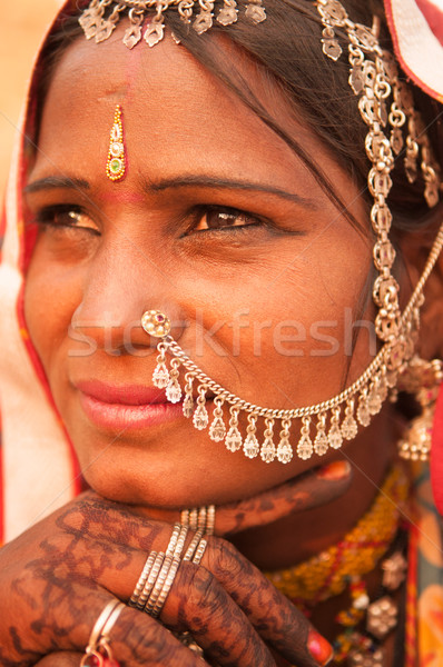 Tradicional indio femenino retrato hermosa mujer Foto stock © szefei