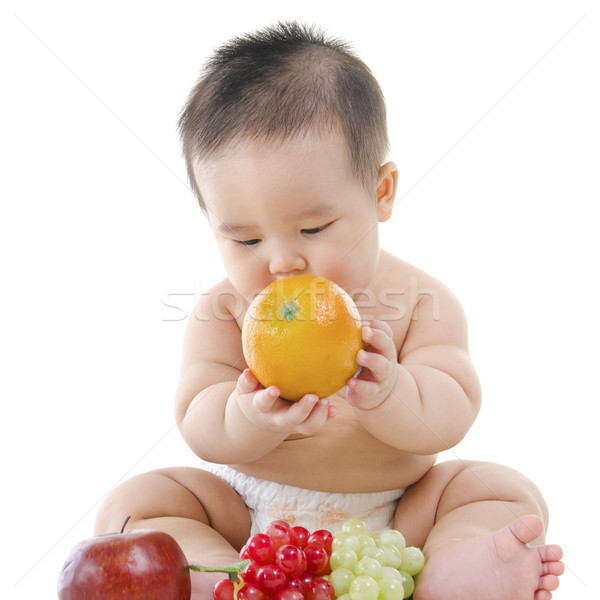 Foto d'archivio: Vegetariano · baby · pan · asian · giocare · frutti