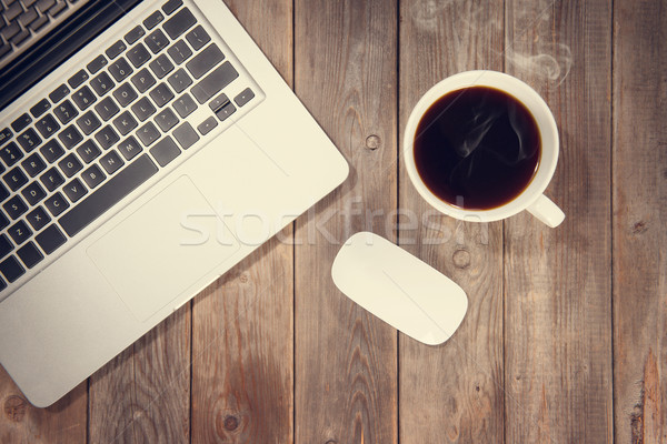 Stock photo: Office desk top view