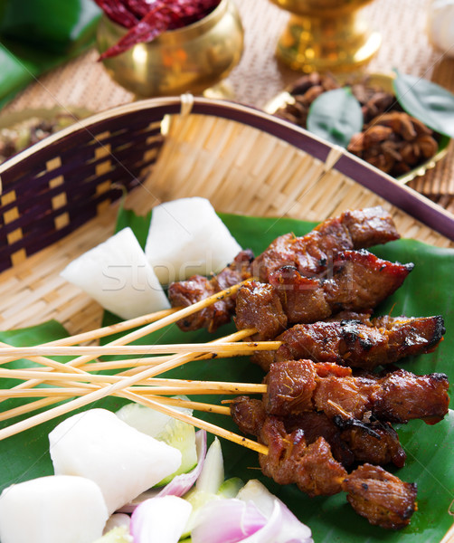 Beef satay Stock photo © szefei