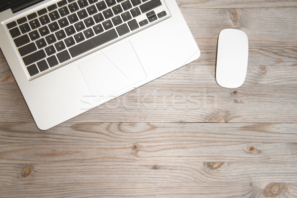 Stockfoto: Werken · bureau · tabel · houten · tafel · vintage