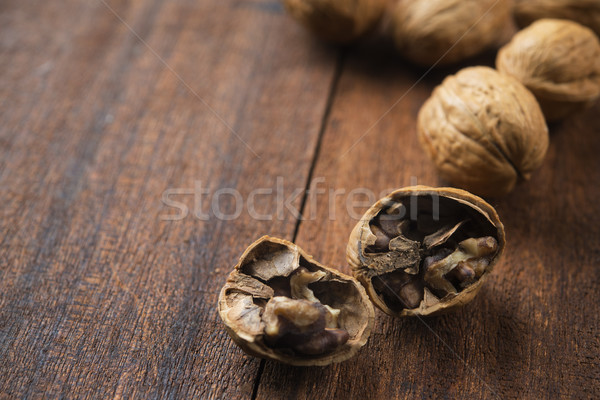 Stockfoto: Gebarsten · shell · houten · tafel · textuur · natuur · gezondheid