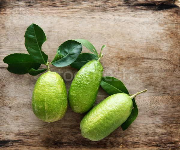 Fresh organic lemons top view Stock photo © szefei