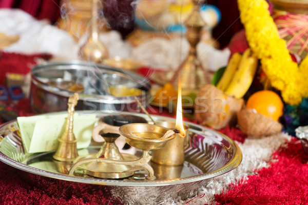 Stock photo: Traditional Indian Hindu praying ceremony