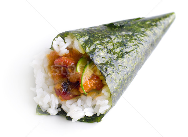 Stock photo: Hand roll temaki sushi.
