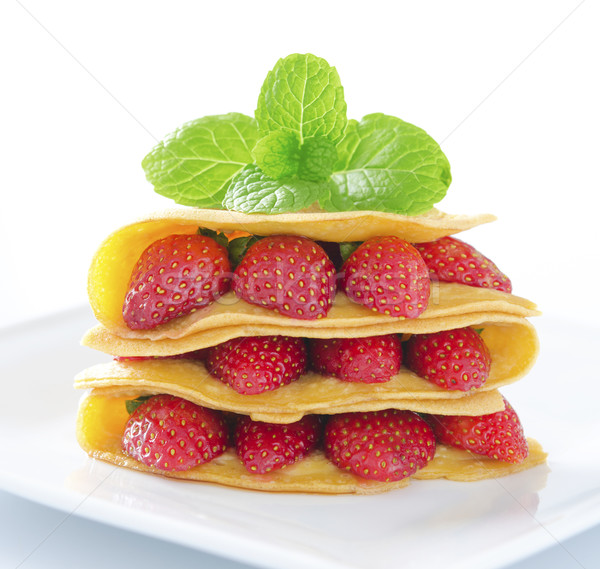 Strawberry slide cake Stock photo © szefei
