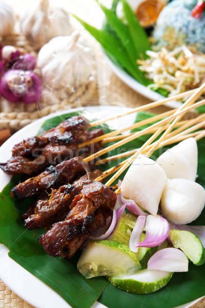 Satay daging. Stock photo © szefei