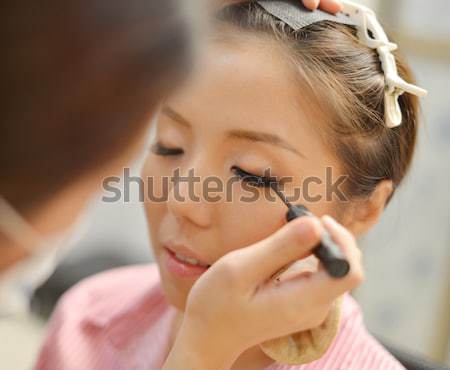 Make-up asian chinese openhartig bruiloft Stockfoto © szefei