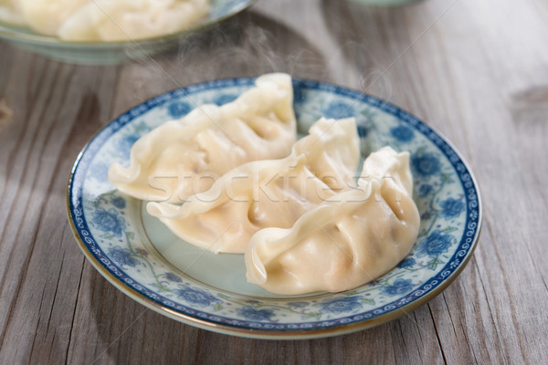 Asian Chinese cuisine fresh dumplings Stock photo © szefei