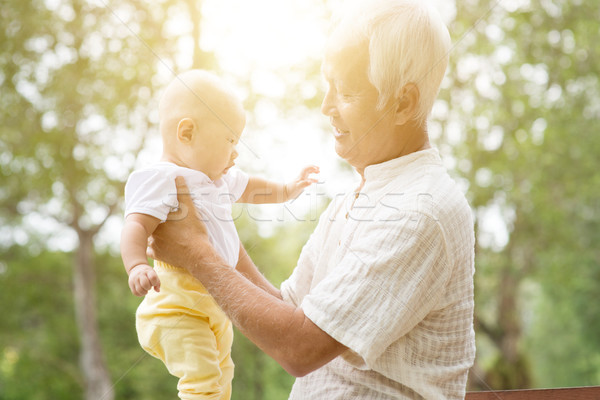 Grand-père petit-fils extérieur heureux bébé parc [[stock_photo]] © szefei